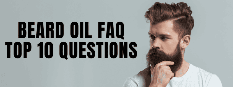 Bearded man thinking about using beard oil