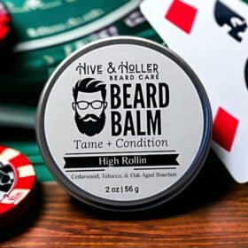 High Rollin Beard Balm - Cedarwood, Tobacco, & Oak Aged Bourbon